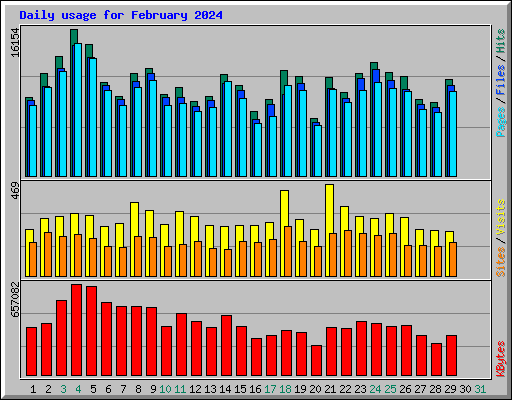 Daily usage for February 2024